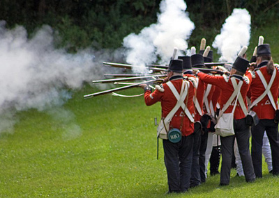 soldados ingles en la battala de 1812